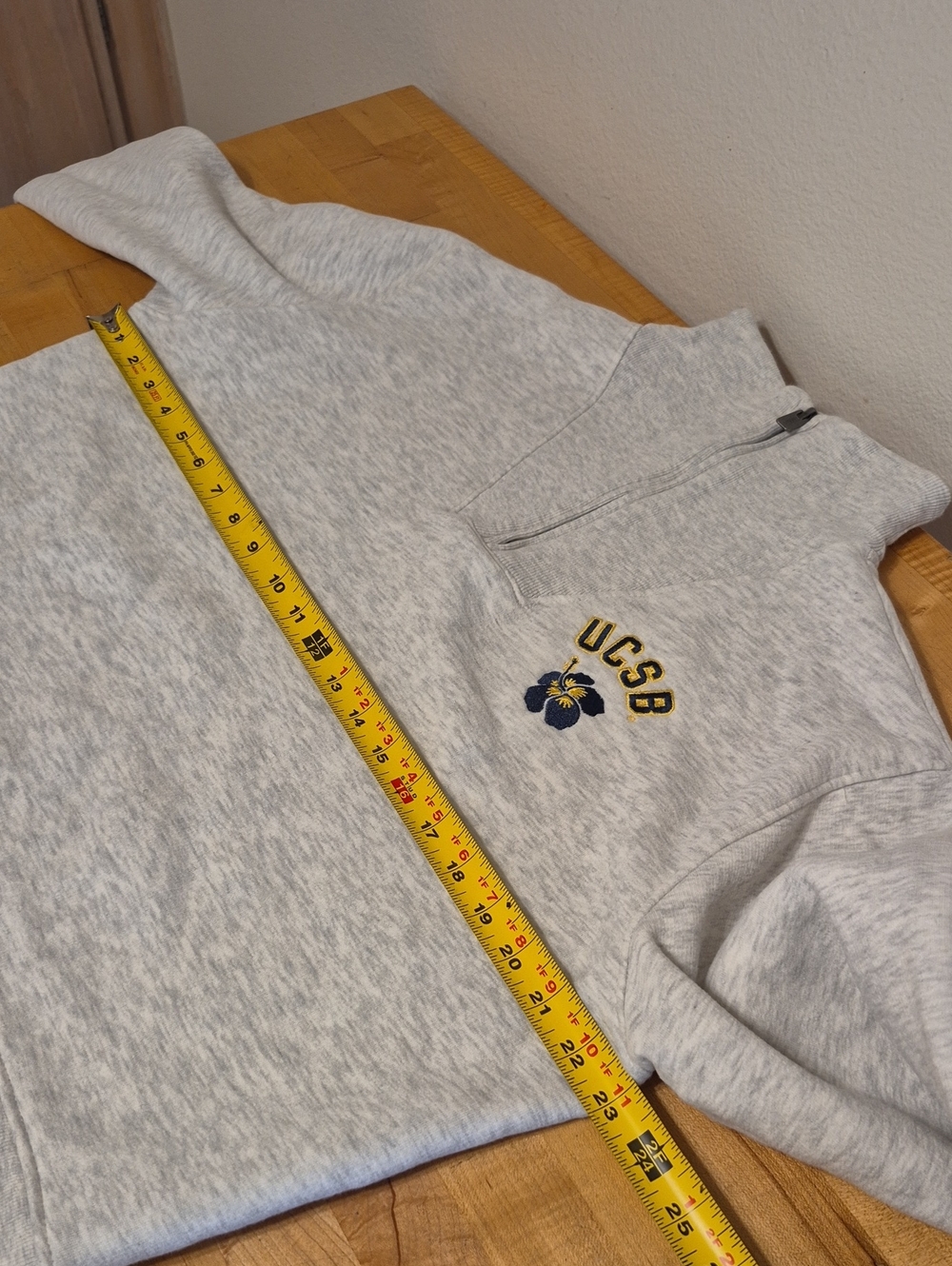 League 91 Gray Recycled Material UCSB Pullover Sweater - Picture 7 of 12
